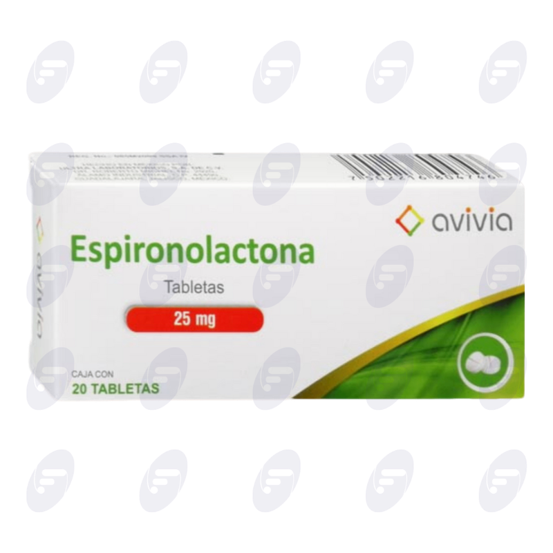 ESPIRONOLACTONA AVIVIA 25 MG CAJA C/20 TABLETAS