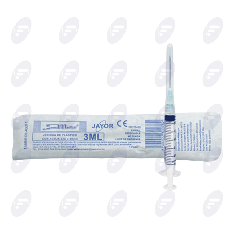 JERINGA  3 ML.SENSI  AZUL 23G X 25 MM.