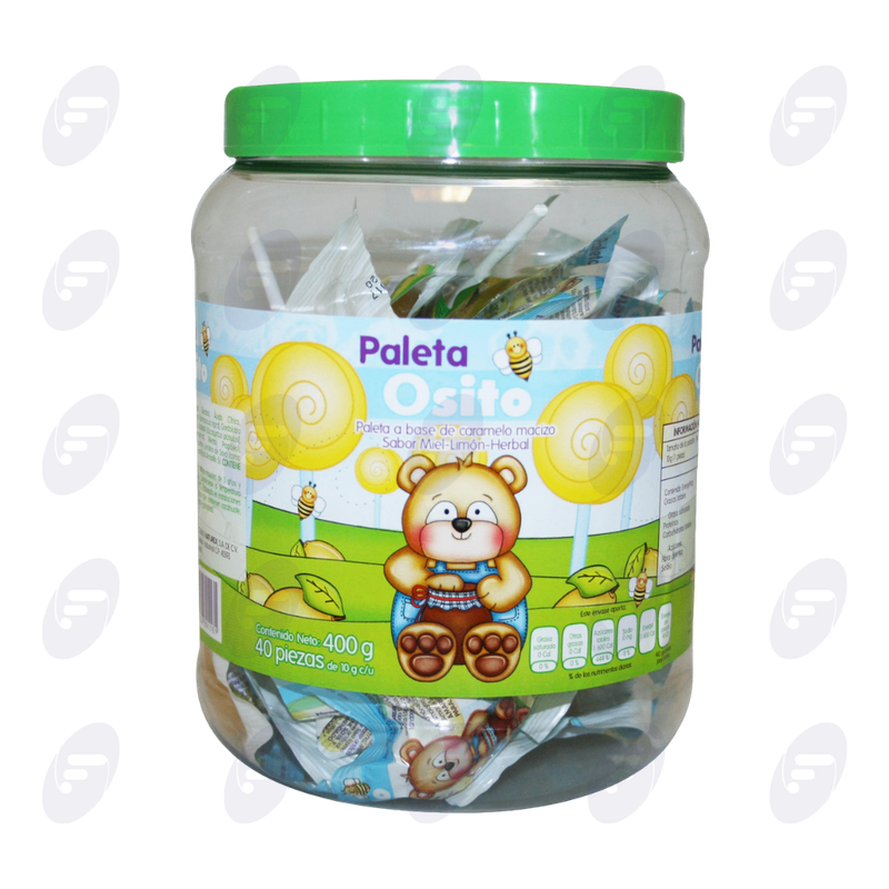 PALETA OSITO 400G VITRO C/40PALETAS 10G