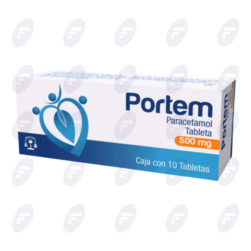 PORTEM/PARACETAMOL 500 MG.CAJA C/10 TABS