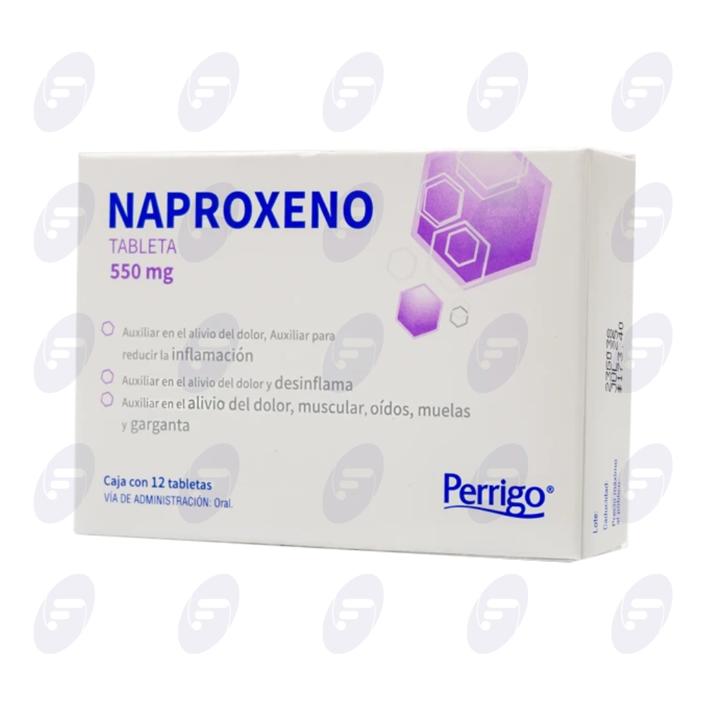 NAPROXENO 550 MG PERRIGO CAJA C/12 TABLETAS