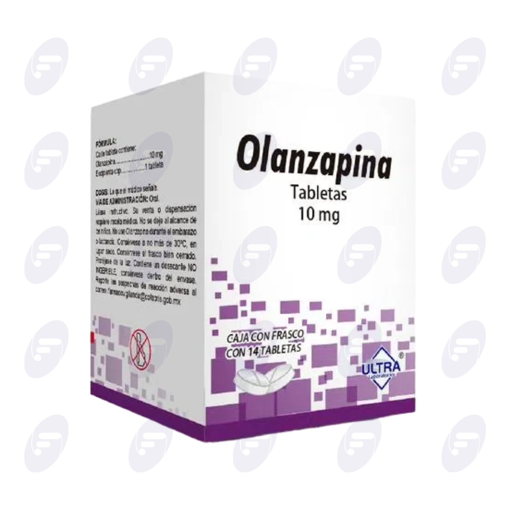 OLANZAPINA ULTRA 10 MG CAJA C/FRASCO C/14 TABLETAS