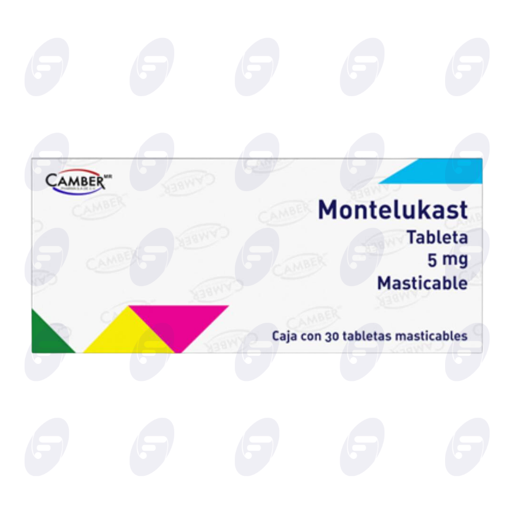 MONTELUKAST CAMBER 5 MG CAJA C/20 TABLETAS MASTICABLES