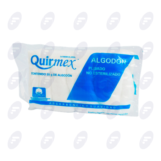 [155498] ALGODON ABSORBENTE PLISADO QUIRMEX BOLSA C/25 GRS