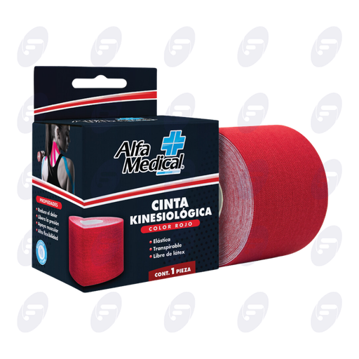 [155497] CINTA KINESIOLOGICA ALFA MEDICAL CAJA C/1 PZ COLOR ROJO