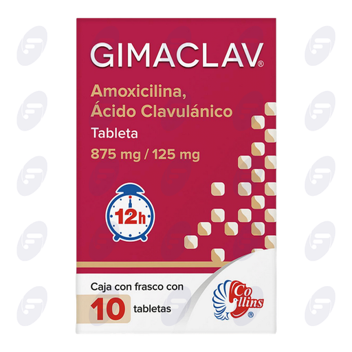 [034262] GIMACLAV 875 MG/125 MG FCO C/10 TAB