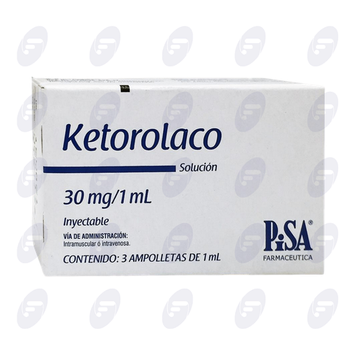 [012151] KETOROLACO  30 MG/1 ML CAJA  C/3 AMP