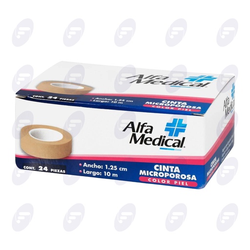 [155539] CINTA ADHESIVA TRANS ALFA MEDICA 1.25CMX10MTS CAJA C/24 PZ