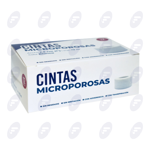 [223014] CINTA MICROPOROSA CODIFARMA BLANCA 2.5CMX10MTS CAJA C/12PZ