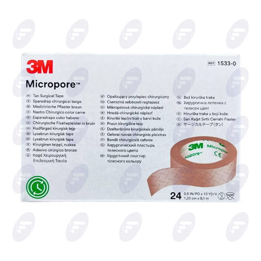 [155296] CINTA MICROPORE 3M 1.25CM X 9.1MTS  COLOR PIEL CAJA C/24 PZ